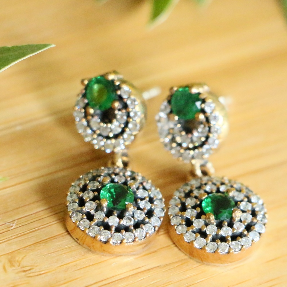 925 Sterling Silver Floral Topaz Earring